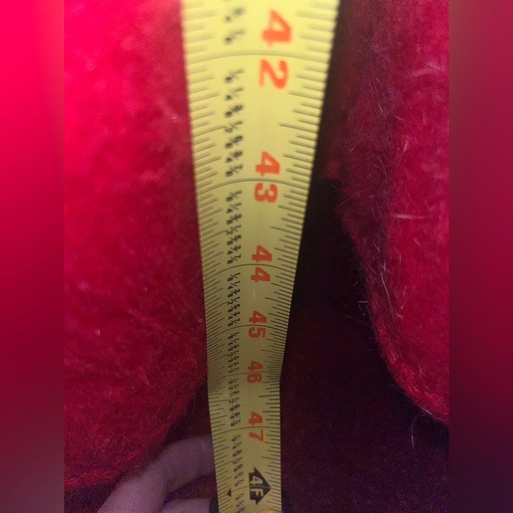 Vibrant Red Buttoned Cape - Picture 3 of 4